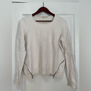 Moth White Textured Sweater